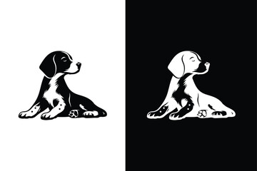 Dog icon Silhouette. Dog icon silhouette vector illustration black white