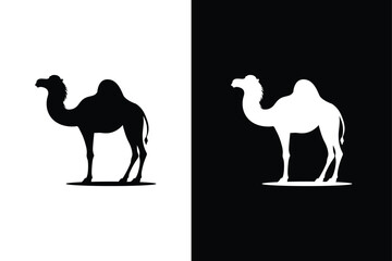 Camel icon Silhouette. Camel icon silhouette vector illustration black white background.