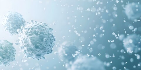 Defensive White Blood Cells in Action A Medical-themed Background. Concept Immunology, White Blood Cells, Defenses, Medical Background, Cellular Defense