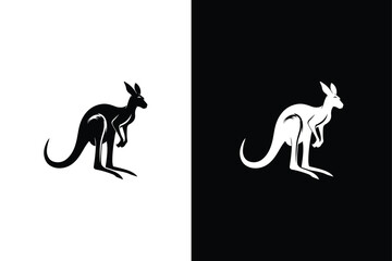 Kangaroo vector silhouette. Kangaroo, animal vector icon. filled flat sign for web design.