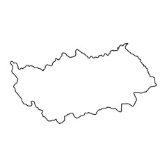 Northeastern Statistical Region map, administrative division of North Macedonia. Vector illustration.