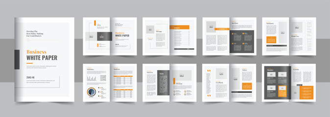 Business white paper design booklet or white paper design template layout 