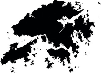 Vector silhouette map of hong-kong
