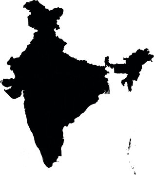 Vector silhouette map of India
