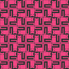 seamless repeat pattern of pink cats with black backgroun
