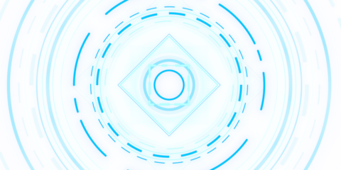 Abstract blue and white geometric shapes on a light background, concept of digital technology. 3D Rendering