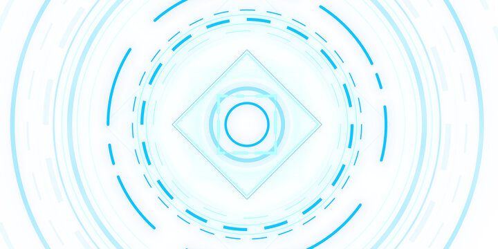 Abstract blue and white geometric shapes on a light background, concept of digital technology. 3D Rendering
