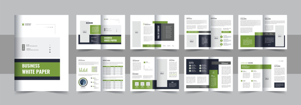 Corporate business white paper template or White Paper template layout vector
