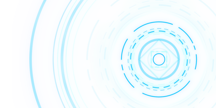 Abstract blue and white concentric geometric shapes on a light background, concept of digital technology. 3D Rendering - Powered by Adobe