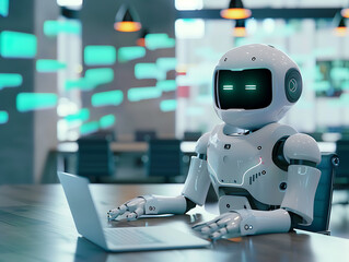 Fototapeta premium Advanced AI System Demonstrating Natural Language Understanding with Complex User Queries