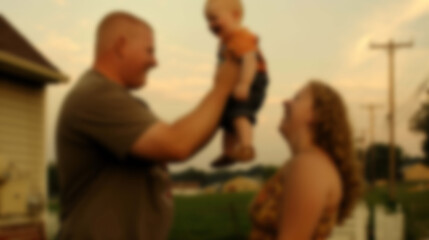 Blurry background image of a family spending quality time together