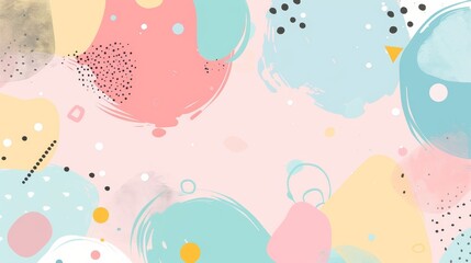 Soft and dreamy pastel colors in a cute Memphis style  AI generated illustration
