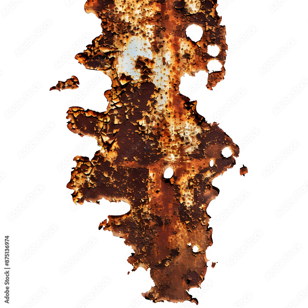 Poster rusty metal texture with transparent background