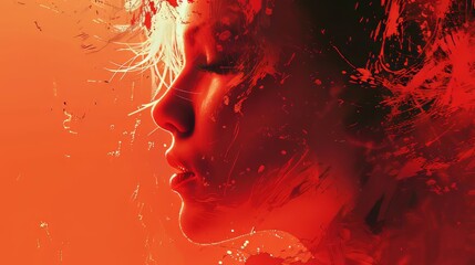 Fototapeta premium Stunning render of a hot babe in abstract design AI generated illustration
