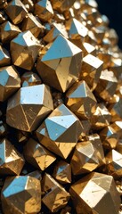 Pyrite raw stones shiny texture sample background, some cracked, 9:16 format, stories format, vertical, smartphone format, stories, 3:2