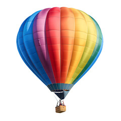 Fototapeta premium Colorful hot air balloon isolated on transparent background