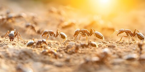 The Busy Work of Ant Colonies Collaboration in Nest Building. Concept Insect Behavior, Social Organization, Nest Construction, Ant Colonies, Collaboration