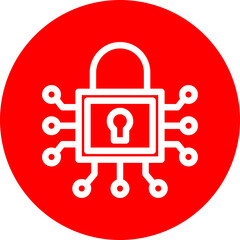 Encryption Vector Line White Circle Red
