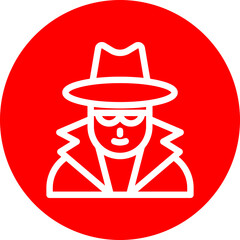 Spy Vector Line White Circle Red