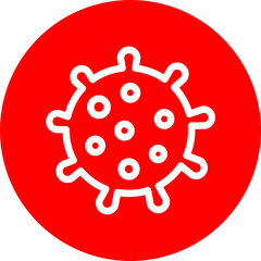 Virus Vector Line White Circle Red