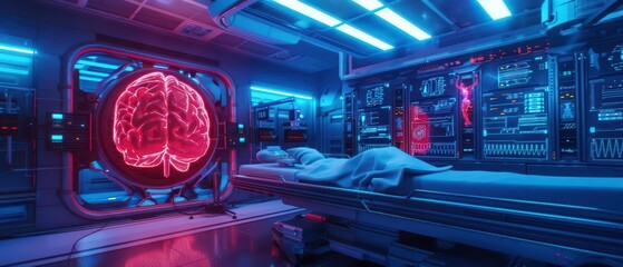 Obraz premium A futuristic healthcare facility employs fantastical nurses who use enchanted staves to heal patients instantly