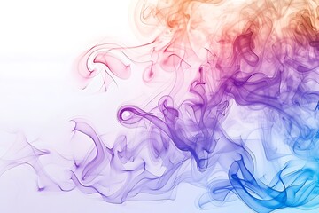 Obraz premium Dynamic, colorful smoke swirling in abstract patterns on a white backdrop..