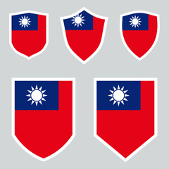 Taiwan Flag Shield Shape Frame