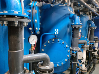 Obraz premium Equipment at water treatment plants. Special technologies for water purification. environmental protection