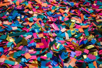 Detailed shot of colorful confetti for Carnival in Italy Illustration --ar 3:2 --style raw Job ID: eb693ed8-83c6-4bce-99fe-3f381243c0b7