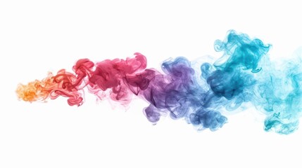 Fototapeta premium A vivid watercolor of bankruptcy, with colorful assets turning into wisps of smoke and dispersing into the air, isolate on white background with copy space