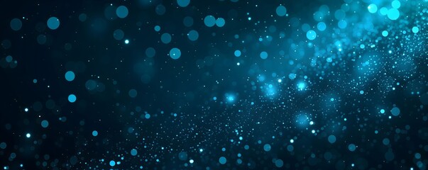 Obraz premium Abstract Bokeh Background with Glowing Light Particles in Celestial Blue