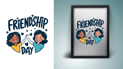 Young - Youthful Celebration: Friendship Day Typography Design - Creative Photo, Vintage Art and Modern Picture Frame Templates - Best Friend T-Shirt and Greeting Card Designs for a Happy Holiday