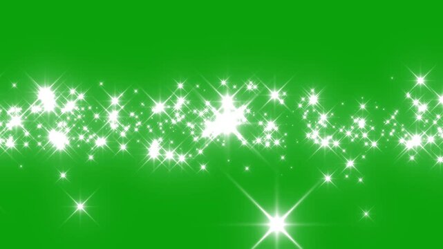 Glitter sparkle animated green screen, 4K Chroma key 3d animation. White shining dust light. Bokeh light lights effect background. Glowing stars sparkle. Concept: Christmas, party, celebrate, birthday
