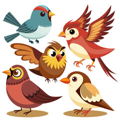 sparrow cartoon birds collection 