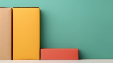 Customizable cardboard packaging design showcasing sustainable innovation and consumer appeal. Illustration, Image, , Minimalism,