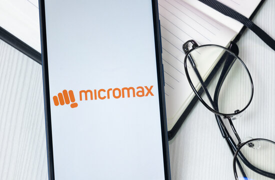 New York, USA - 30 June 2024: Micromax Logo or Icon on Phone Screen