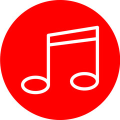 music Vector Line White Circle Red