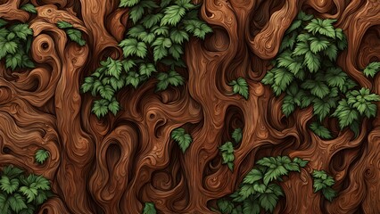 texture and layers use textures like wood grain foliage patterns and digital glitch effects.