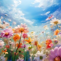 flowers and sky background