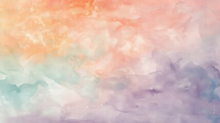 Obraz premium hues of peach, lavender, and mint blend in a soft gradient pastel canvas reminiscent of a gentle watercolor painting