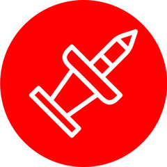 pin Vector Line White Circle Red