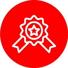 award Vector Line White Circle Red
