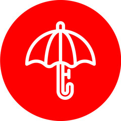 umbrella Vector Line White Circle Red