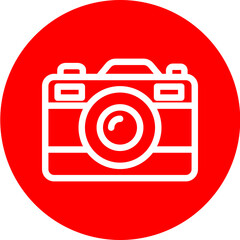 camera Vector Line White Circle Red