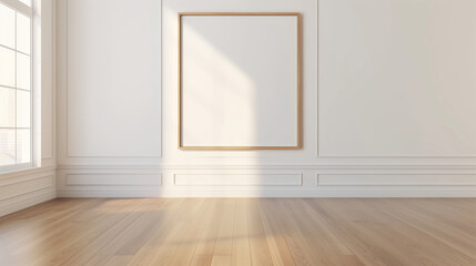Fototapeta premium Mockup wooden frame for wall decoration in a room with modern interior