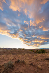 Fototapeta premium Beautiful sunrise desert landscape vertical orientation utah arid