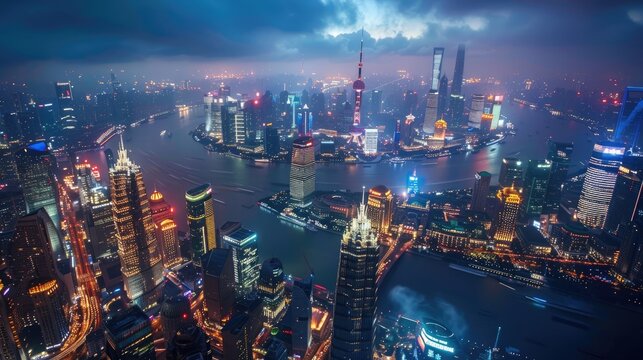 Magnificent Nighttime View of the City