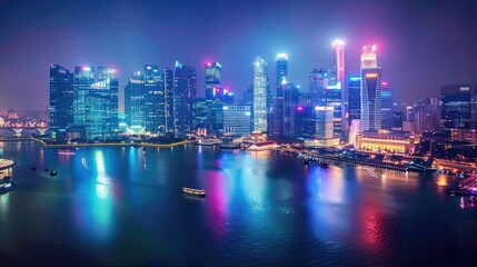 Obraz premium Magnificent Nighttime View of the City