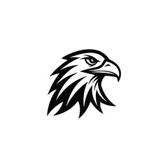 eagle head icon eagle, bird, vector, illustration, animal, cartoon, head, nature, tattoo, symbol, wild, black, wildlife, 