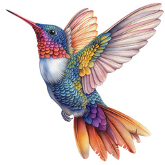 Fototapeta premium Hummingbird illustration, colorful, vector
